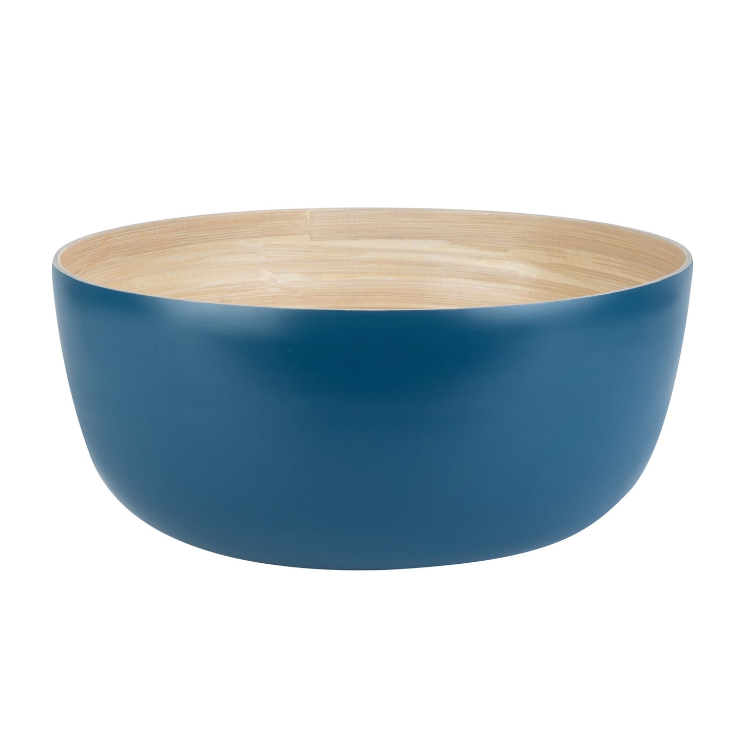 Bambuddha 51 oz Round Blue Spun Bamboo Extra Large Salad Bowl - 13 1/2" x 13 1/2" x 6 1/4" - 1 count box