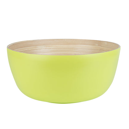 Bambuddha 51 oz Round Green Spun Bamboo Extra Large Salad Bowl - 13 1/2" x 13 1/2" x 6 1/4" - 1 count box