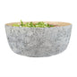 Bambuddha 51 oz Round Gray Spun Bamboo Extra Large Eggshell Salad Bowl - 13 1/2" x 13 1/2" x 6 1/4" - 1 count box