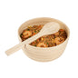 Bambuddha 25 oz Round Natural Spun Bamboo Serving Bowl - with Serving Spoon - 7 3/4" x 7 3/4" x 4" - 1 count box