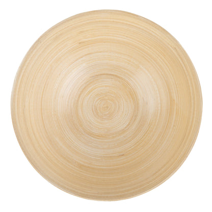 Bambuddha 29 oz Round Beige Spun Bamboo Eggshell Serving Bowl - 8 1/4" x 8 1/4" x 3 1/4" - 1 count box