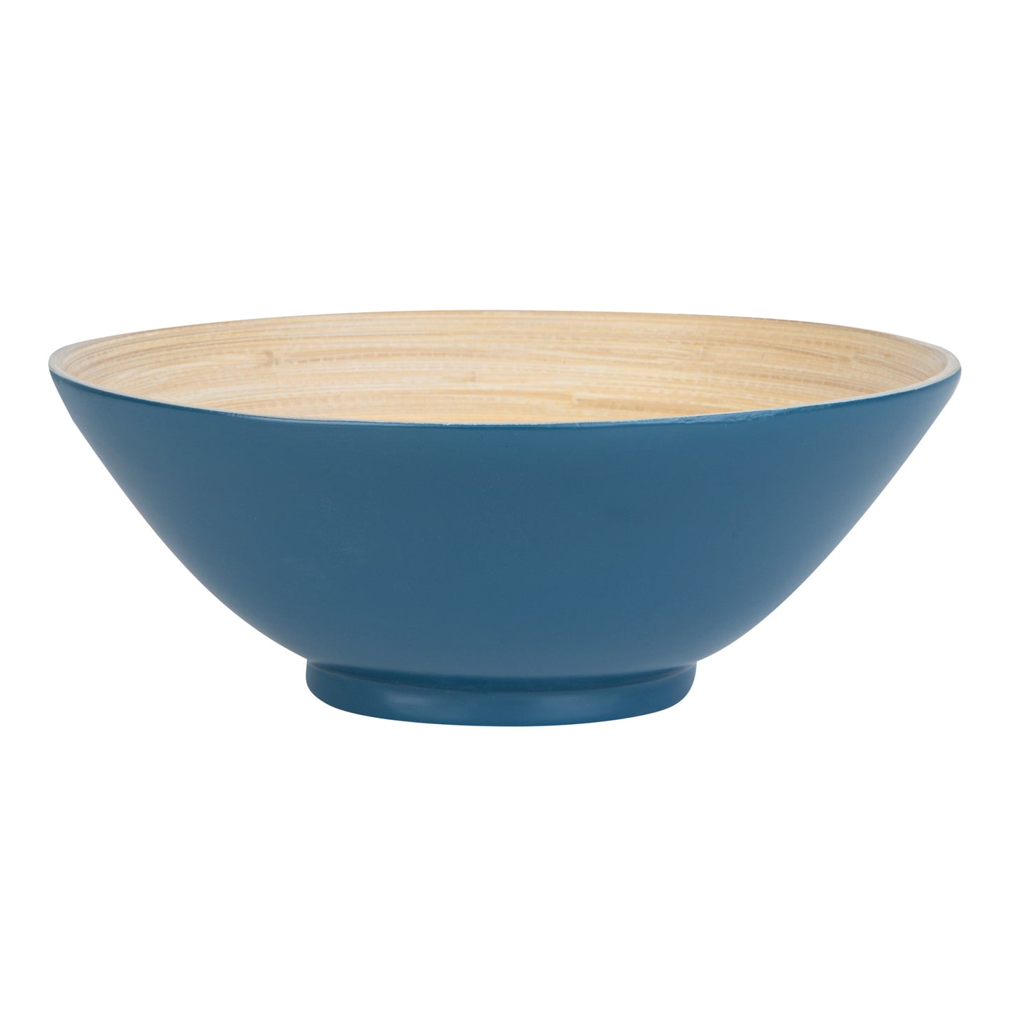 Bambuddha 29 oz Round Blue Spun Bamboo Serving Bowl - 8 1/4" x 8 1/4" x 3 1/4" - 1 count box