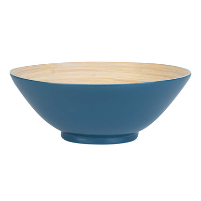 Bambuddha 29 oz Round Blue Spun Bamboo Serving Bowl - 8 1/4" x 8 1/4" x 3 1/4" - 1 count box