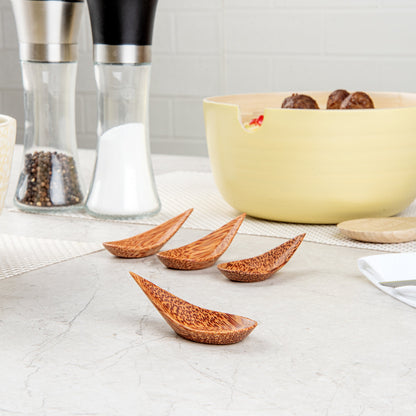 Coco Casa Natural Handmade Teardrop Coconut Spoon - 3 1/4" x 1 1/2" - 40 count box