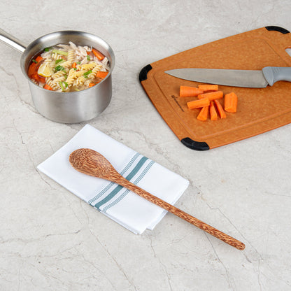 Coco Casa Natural Handmade Long Handled Coconut Spoon - 14 1/4" x 2" x 3 1/4" - 1 count box