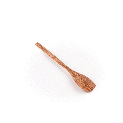 Coco Casa Natural Handmade Coconut Spoon - Blunt End - 7" x 1" - 4 count box