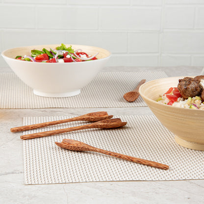 Coco Casa Natural Handmade Coconut Spoon - Blunt End - 7" x 1" - 4 count box