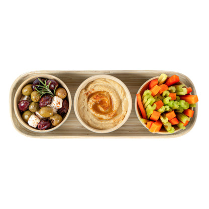 Bambuddha Gray Bamboo Bowl Set - 3 Bowls, Bamboo Tray - 11 3/4" x 4 1/4" x 1 3/4" - 1 count box