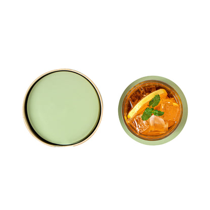Bambuddha Green Bamboo 6-Piece Coaster Set - with Bamboo Holder - 4" x 4" x 1/4" - 1 count box