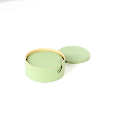 Bambuddha Green Bamboo 6-Piece Coaster Set - with Bamboo Holder - 4" x 4" x 1/4" - 1 count box