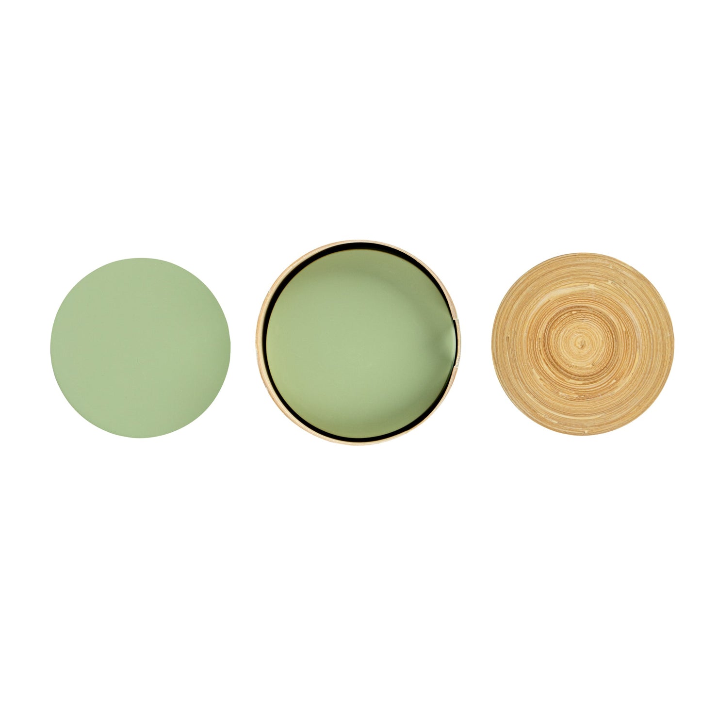 Bambuddha Green Bamboo 6-Piece Coaster Set - with Bamboo Holder - 4" x 4" x 1/4" - 30 count box