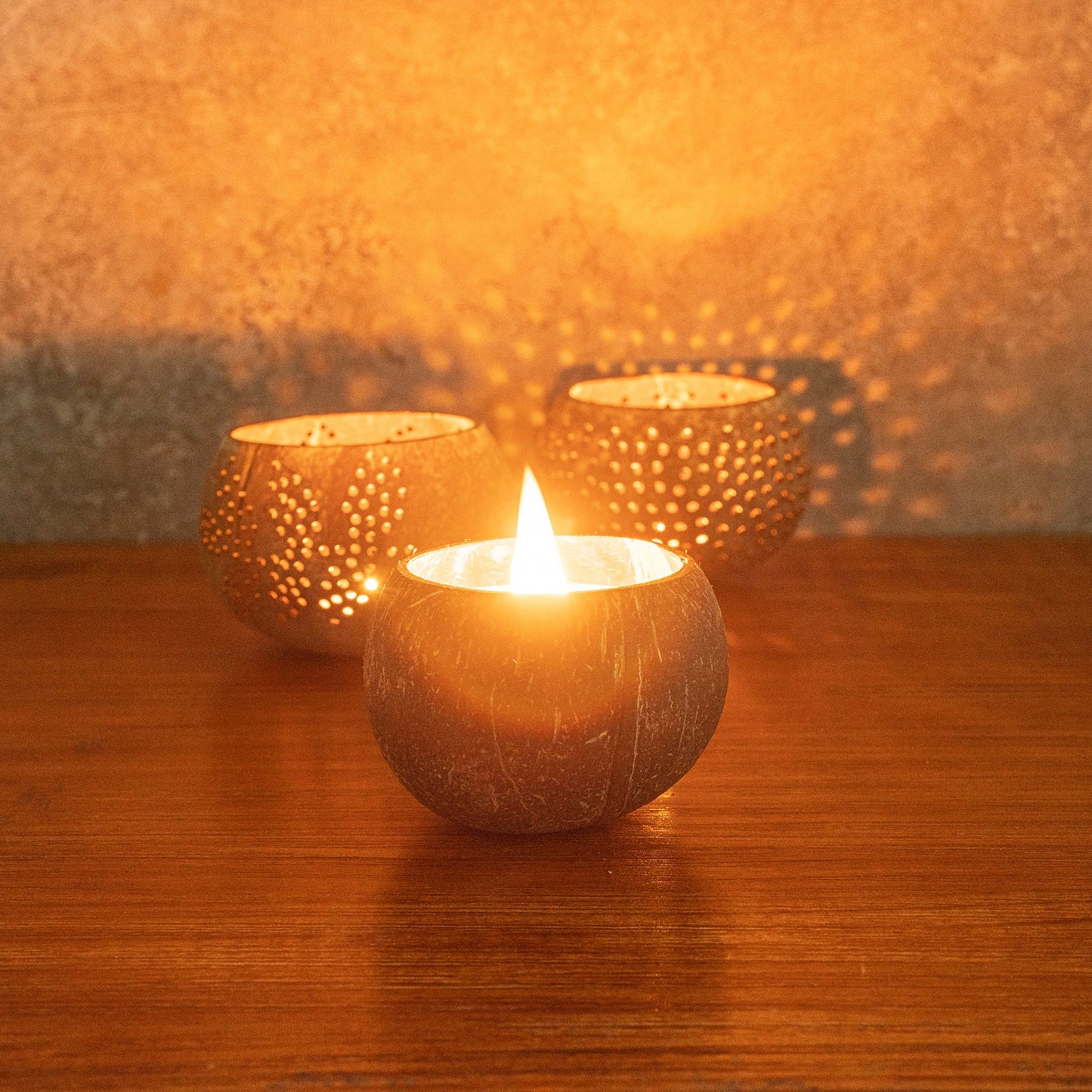 Coco Casa Handmade Coconut Shell Candle - Pineapple Papaya - 4" x 4" x 2 3/4" - 10 count box