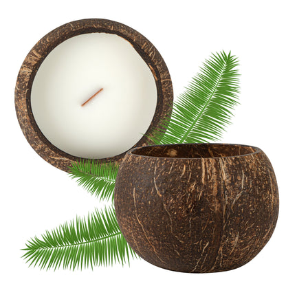 Coco Casa Handmade Coconut Shell Candle - Vanilla - 4" x 4" x 2 3/4" - 1 count box