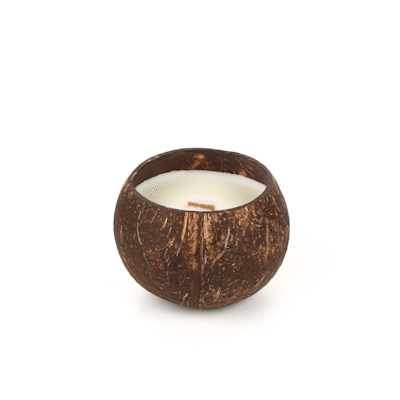 Coco Casa Handmade Coconut Shell Candle - Vanilla - 4" x 4" x 2 3/4" - 10 count box
