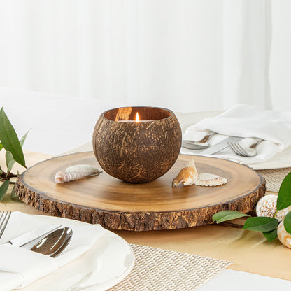 Coco Casa Handmade Coconut Shell Candle - Vanilla - 4" x 4" x 2 3/4" - 10 count box