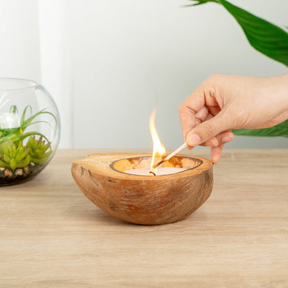 Coco Casa Handmade Coconut Shell Husk Candle - Lavender - 6 1/2" x 6 1/2" x 2 1/2" - 10 count box