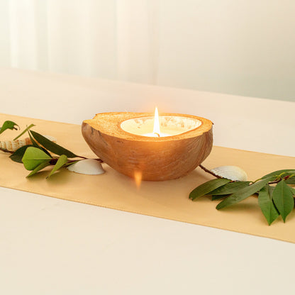 Coco Casa Handmade Coconut Shell Husk Candle - Mint Leaf and Eucalyptus - 6 1/2" x 6 1/2" x 2 1/2" - 1 count box