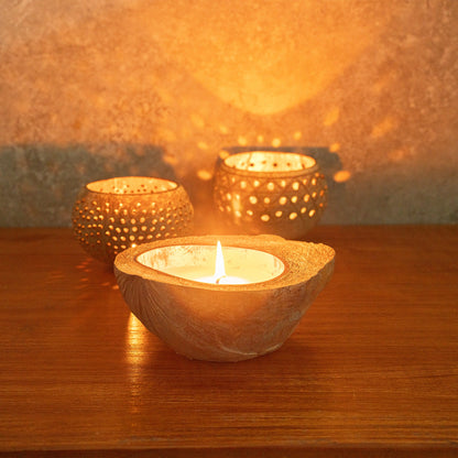 Coco Casa Handmade Coconut Shell Husk Candle - Mint Leaf and Eucalyptus - 6 1/2" x 6 1/2" x 2 1/2" - 1 count box