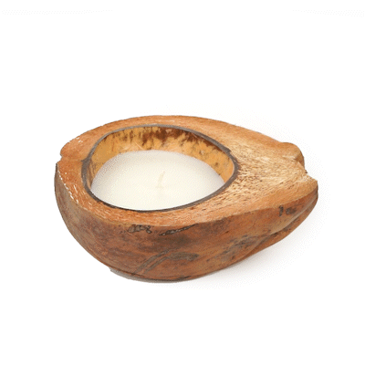 Coco Casa Handmade Coconut Shell Husk Candle - Coconut Mango - 6 1/2" x 6 1/2" x 2 1/2" - 10 count box