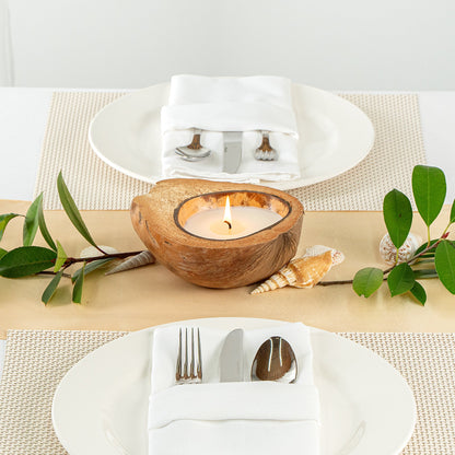 Coco Casa Handmade Coconut Shell Husk Candle - Cinnamon - 6 1/2" x 6 1/2" x 2 1/2" - 1 count box