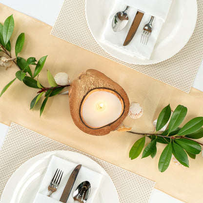 Coco Casa Handmade Coconut Shell Husk Candle - Jasmine - 6 1/2" x 6 1/2" x 2 1/2" - 10 count box