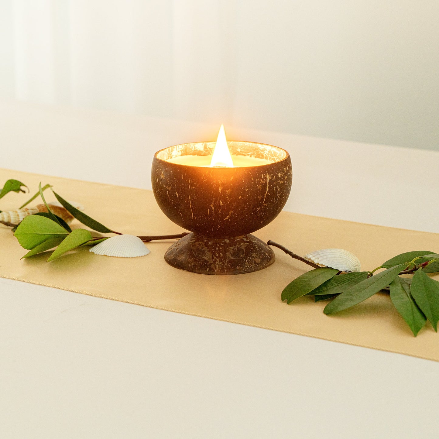 Coco Casa Handmade Coconut Candle Bowl - Cinnamon - 4" x 4" x 2 3/4" - 10 count box