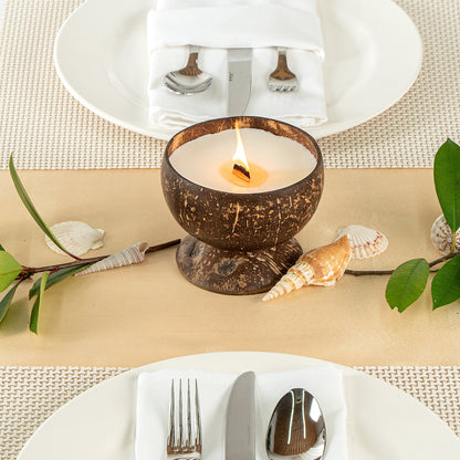 Coco Casa Handmade Coconut Candle Bowl - Vanilla - 4" x 4" x 2 3/4" - 10 count box