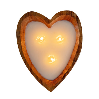 Coco Casa Handmade Wood Heart Bowl Candle - Lavender - 7" x 5 1/2" x 2" - 1 count box