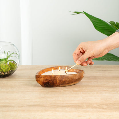 Coco Casa Handmade Wood Heart Bowl Candle - Vanilla - 7" x 5 1/2" x 2" - 1 count box