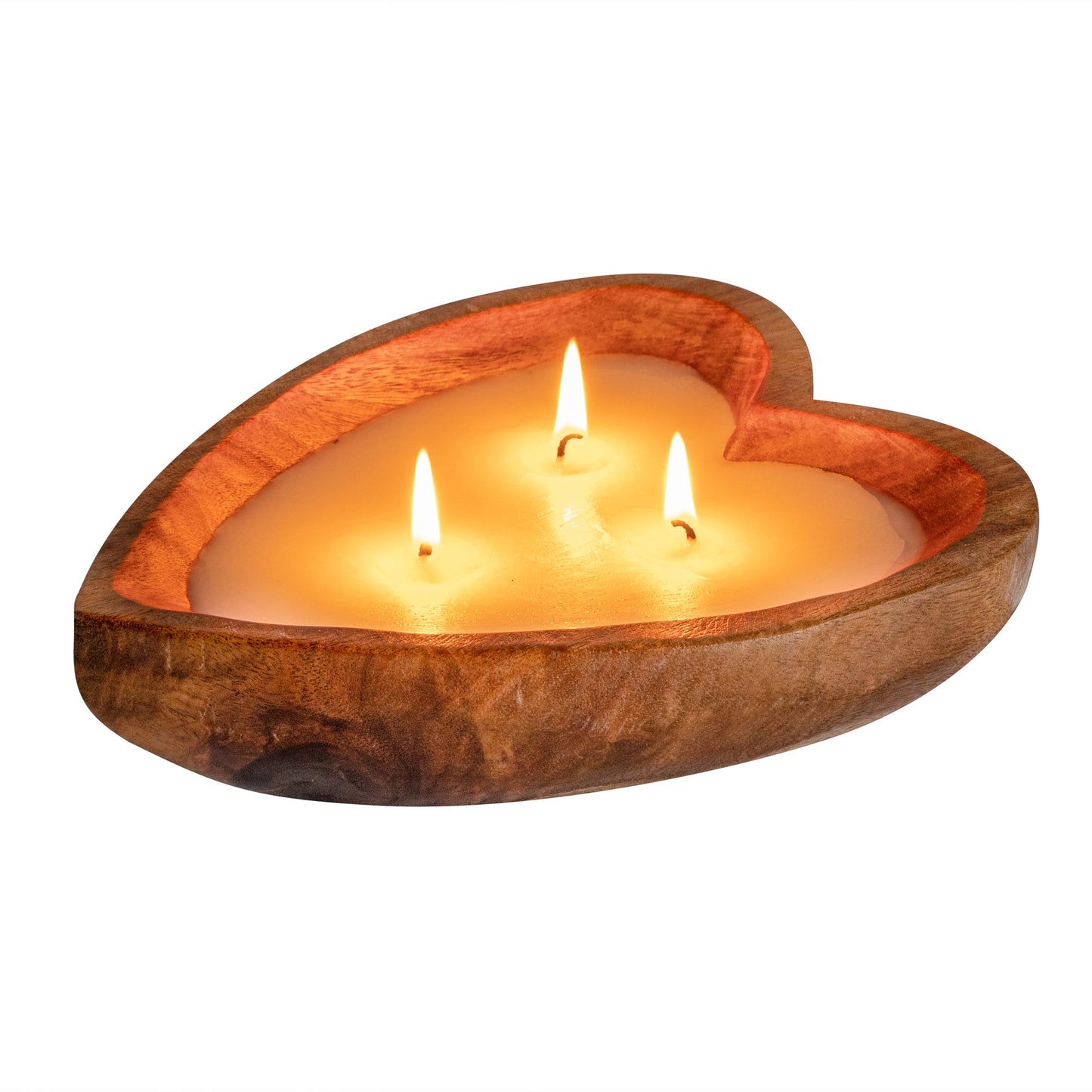 Coco Casa Handmade Wood Heart Bowl Candle - Coconut Mango - 7" x 5 1/2" x 2" - 10 count box