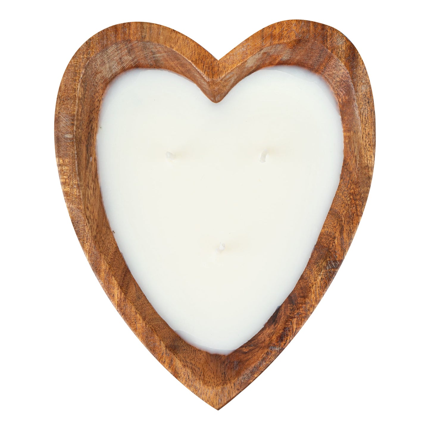 Coco Casa Handmade Wood Heart Bowl Candle - Coconut Mango - 7" x 5 1/2" x 2" - 10 count box