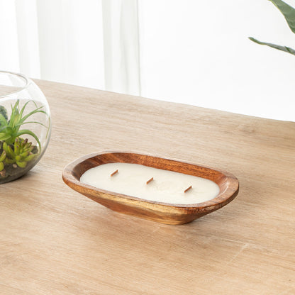 Coco Casa Handmade Wood Bowl Candle - Lavender - 9" x 5 1/2" x 2" - 1 count box