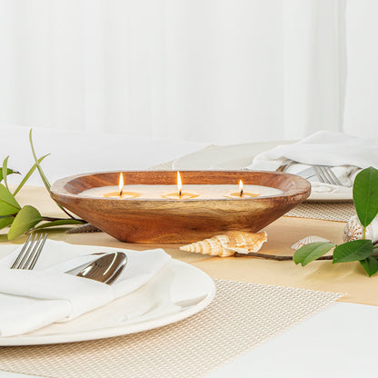 Coco Casa Handmade Wood Bowl Candle - Lavender - 9" x 5 1/2" x 2" - 10 count box