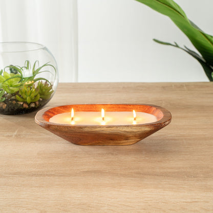 Coco Casa Handmade Wood Bowl Candle - Coconut Mango - 9" x 5 1/2" x 2" - 1 count box