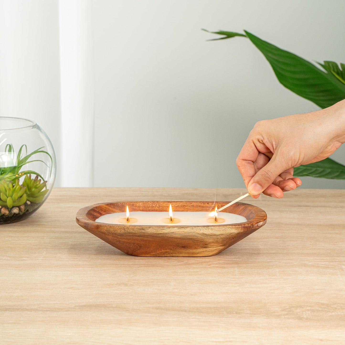 Coco Casa Handmade Wood Bowl Candle - Coconut Mango - 9" x 5 1/2" x 2" - 10 count box