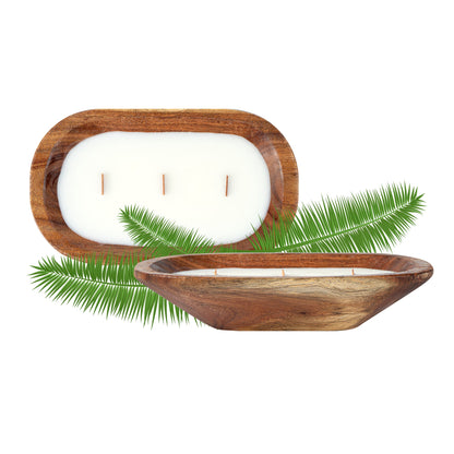 Coco Casa Handmade Wood Bowl Candle - Spring Hydrangea - 9" x 5 1/2" x 2" - 1 count box