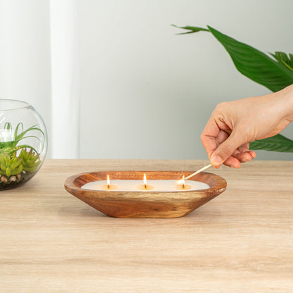 Coco Casa Handmade Wood Bowl Candle - Spring Hydrangea - 9" x 5 1/2" x 2" - 10 count box