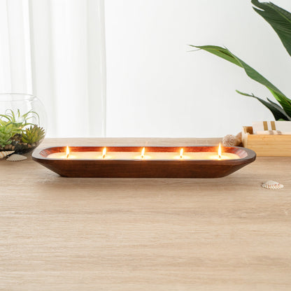 Coco Casa Handmade Wood Bowl Candle - Jasmine - 17 3/4" x 5 1/2" x 2" - 1 count box