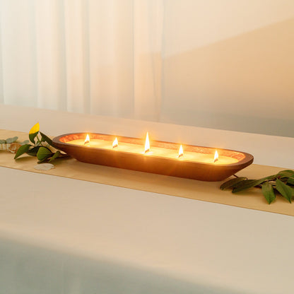 Coco Casa Handmade Wood Bowl Candle - Pineapple Papaya - 17 3/4" x 5 1/2" x 2" - 10 count box