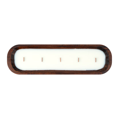 Coco Casa Handmade Wood Bowl Candle - Cinnamon - 17 3/4" x 5 1/2" x 2" - 10 count box