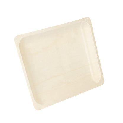Taipei Rectangle Natural Poplar Plate - 10 1/2'' x 8 1/2'' x 3/4'' - 50 count box