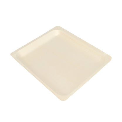 Taipei Rectangle Natural Poplar Plate - 10 1/2'' x 8 1/2'' x 3/4'' - 50 count box