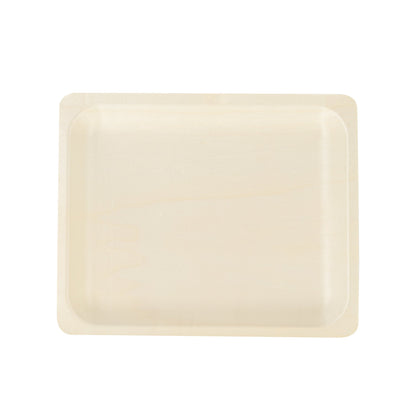 Taipei Rectangle Natural Poplar Plate - 10 1/2'' x 8 1/2'' x 3/4'' - 50 count box