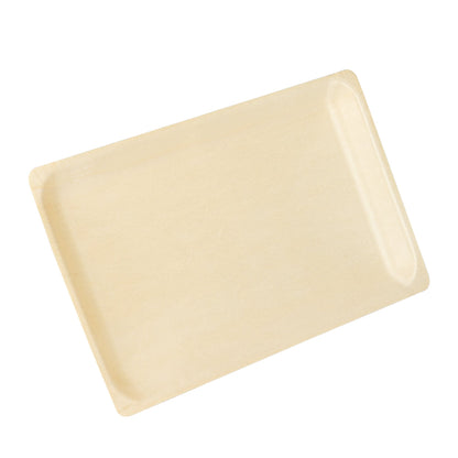 Taipei Rectangle Natural Poplar Plate - 10 3/4'' x 6 1/4'' x 1/2'' - 50 count box