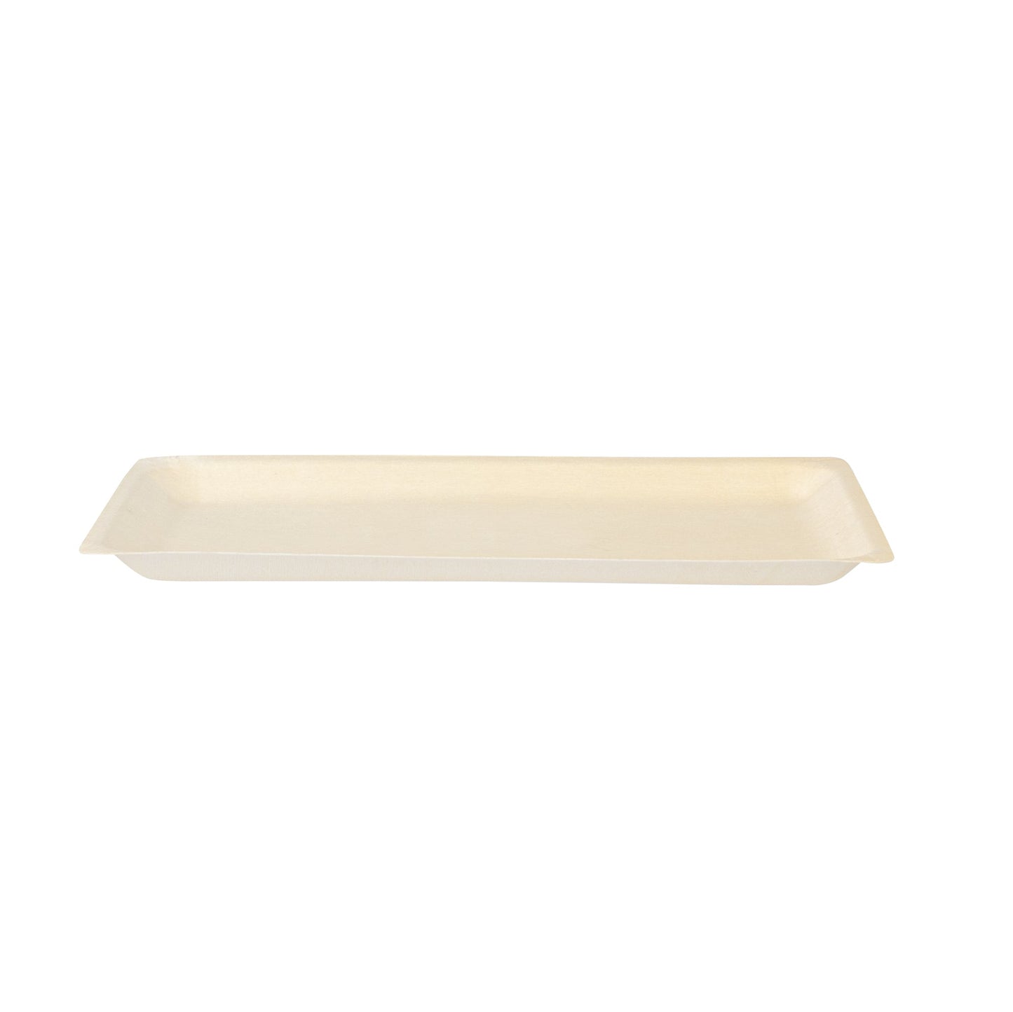 Taipei Rectangle Natural Poplar Plate - 10 3/4'' x 6 1/4'' x 1/2'' - 50 count box