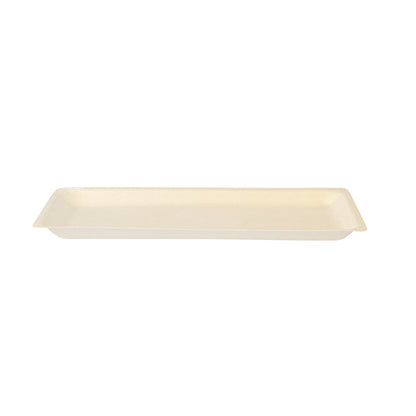 Taipei Rectangle Natural Poplar Plate - 10 3/4'' x 6 1/4'' x 1/2'' - 50 count box