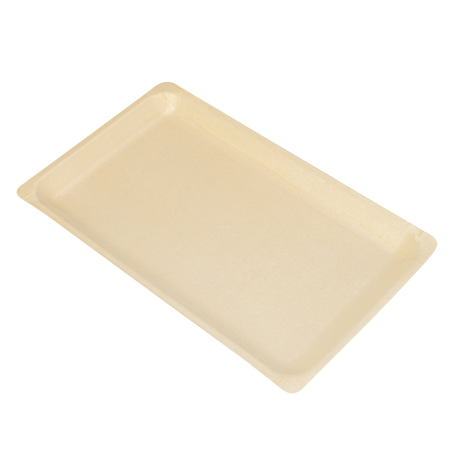 Taipei Rectangle Natural Poplar Plate - 10 3/4'' x 6 1/4'' x 1/2'' - 50 count box