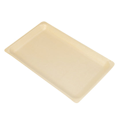 Taipei Rectangle Natural Poplar Plate - 10 3/4'' x 6 1/4'' x 1/2'' - 50 count box