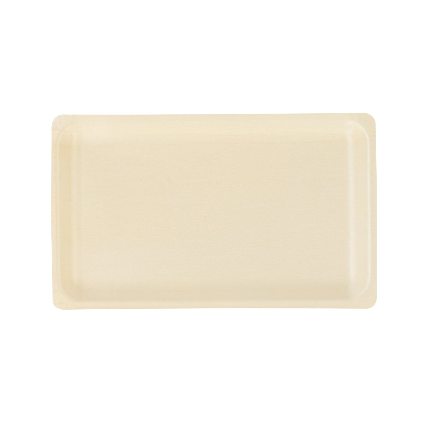 Taipei Rectangle Natural Poplar Plate - 10 3/4'' x 6 1/4'' x 1/2'' - 50 count box