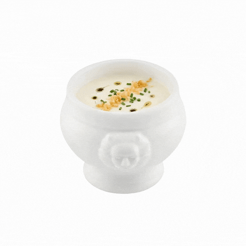 Chef 101 6 oz Round White Porcelain Lion Head Soup Bowl - 4" x 3 1/4" x 2 1/2" - 10 count box